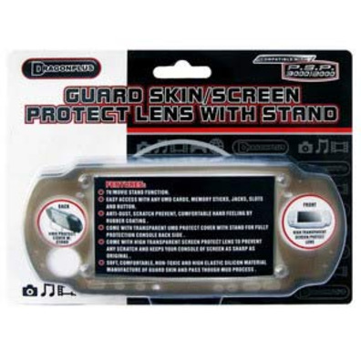 Guard Skin/Screen Protect Lens with Stand Negro PSP Slim/3000