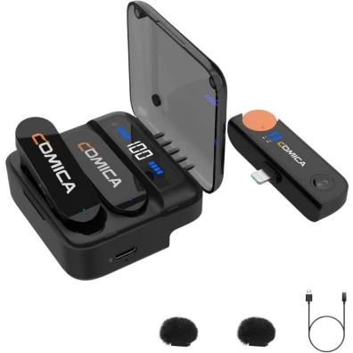 COMICA Vimo S-M1 Micrófono Lavalier Inalámbrico Negro con Cancelación de Sonido (Lightning)
