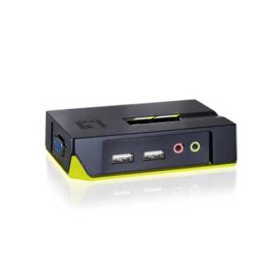CONMUTADOR AUTOMATICO SOBREMESA LEVEL ONE USB 1a2 CPUs CON AUDIO CABLES INCLUIDOS