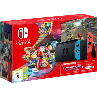 Consola Nintendo Switch Azul Neon/Rojo + Mario Kart 8 + 3 Meses Nintendo Online