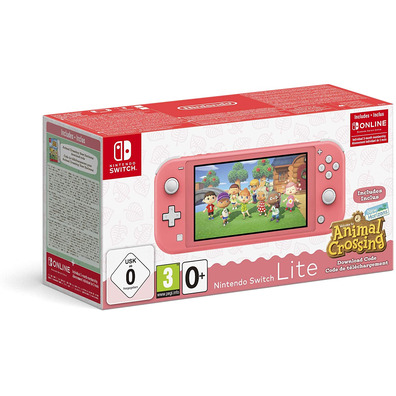 Consola Nintendo Switch Coral + Juego Animal Crossing New Horizons (Código de Descarga en la Caja) +