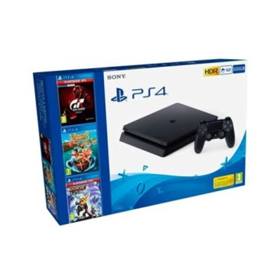 Consola PlayStation 4+GT sport+Tadeo Jones+Ratchet