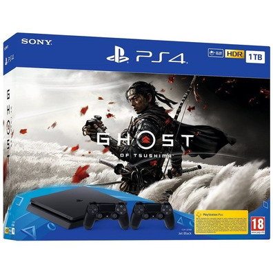 Consola Playstation 4 Slim (1TB) + Dualshock 4 V2 + Ghost of Tsushima