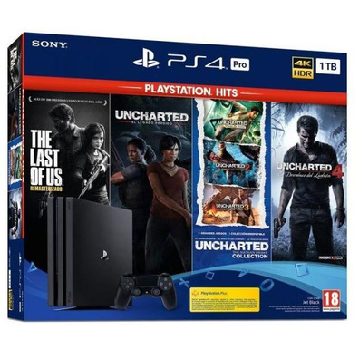 Consola Playstation 4 Pro 1TB + Uncharted Col. + Uncharted 4