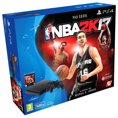Consola Playstation 4 Slim (500Gb ) + NBA 2K17 + 2 Mandos Dual Shock V2
