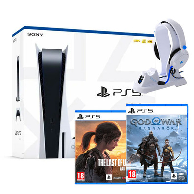 Consola Playstation 5 + God of War Ragnarök + The Last of Us Parte 1 + Accesorios