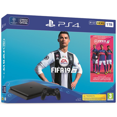 Consola PS4 Slim 1TB + FIFA 19 + PS Plus 14 Días