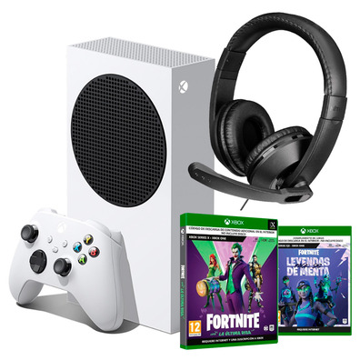 Consola Xbox Series S + Fortnite La Última Risa + Leyendas de Menta + Auriculares