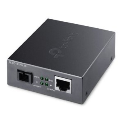 Convertidor de Fibra TP-Link FC111PB-20 Single-Mode SC WDM Bidireccional RJ45 PoE 10/100 a 1P