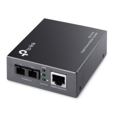 CONVERTIDOR DE FIBRA TP-LINK MC210CS RJ45 GIGA A FIBRA MONOMODO SC 1000MB FULLDUPLEX HASTA 15KM MONTAJE