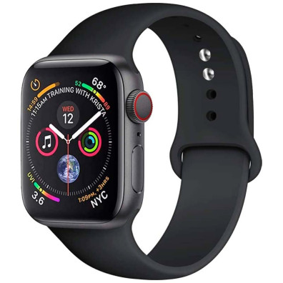 Correa de Silicona para Apple Watch 42/44/45/49mm - Marca CROCOCASE - Negro