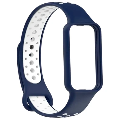 Correa Azul+Blanco Dual Color para Amazfit Band 7 - Marca CROCOCASE