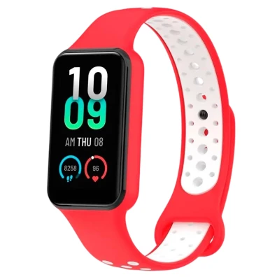 Correa Dual Color Rojo+Blanco Xiaomi Mi Smart Band 8 Active / Redmi Smart Band 2 - CROCOCASE
