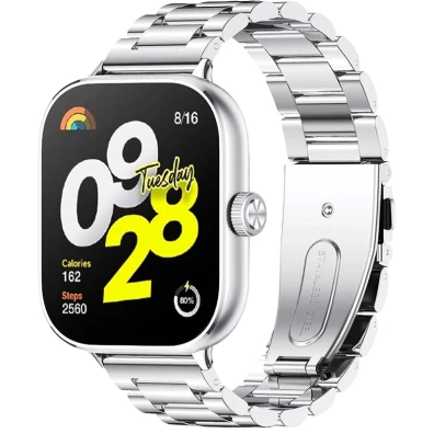 Correa Metal Eslabones Xiaomi Mi Smart Band 9 Pro / Band 8 Pro / Band 10 Pro Plata - Redmi Watch 4 / 5 / 6