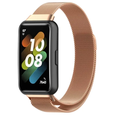 Correa Milanesa Magnética Dorado Rosa Huawei Band 7 - Marca CROCOCASE