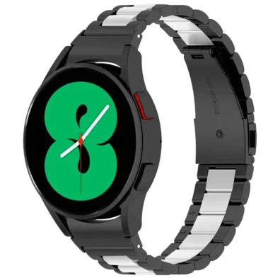 Correa Metal Eslabones Samsung Galaxy Watch 4/5/6 Negro+Plata - CROCOCASE