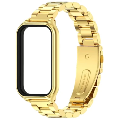 Correa Metal Eslabones Xiaomi Mi Smart Band 8 Active / Redmi Smart Band 2 Dorado - CROCOCASE