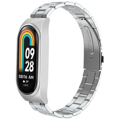 Correa de Metal Eslabones Xiaomi Mi Smart Band 9 / Mi Smart Band 8 Plata - CROCOCASE