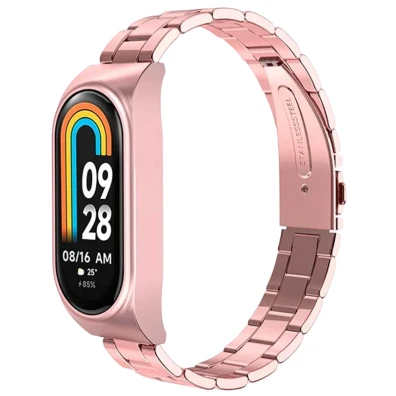 Correa Metal Eslabones para Xiaomi Mi Smart Band 9 / 8 Rosa - CROCOCASE