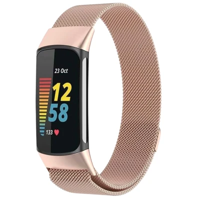 Correa Fitbit Charge 5 / Charge 6 Magnética Milanesa - Champán por CROCOCASE