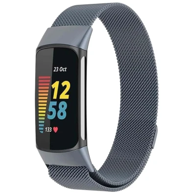 Correa Milanesa Magnética Fitbit Charge 5 / Charge 6 Gris - CROCOCASE