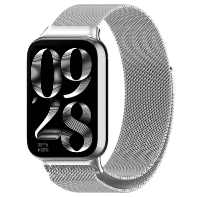 Correa Milanesa Magnética Xiaomi Mi Smart Band 9 Pro / Band 8 Pro / Redmi Watch 4 / Redmi Watch 5 / Redmi Watch 6 / Xiaomi Smart Band 10 Pro Plata