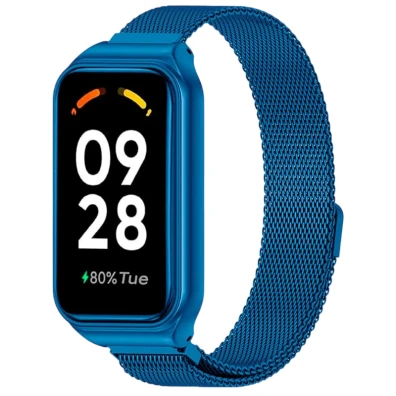 Correa Milanesa Xiaomi Mi Smart Band 8 Active y Redmi Smart Band 2 en Azul