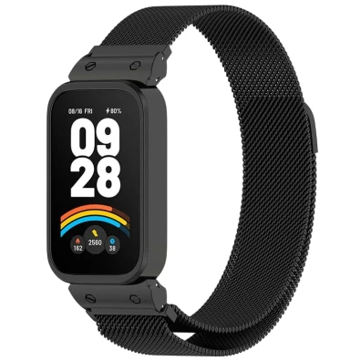 Correa Milanesa Magnética Xiaomi Mi Smart Band 9 Active y Redmi Smart Band 3 Negra