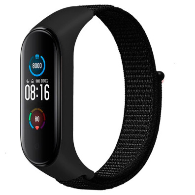 Correa de Nailon para Xiaomi Mi Smart Band 6/ Mi Band 5/ Amazfit Band 5 - Negro