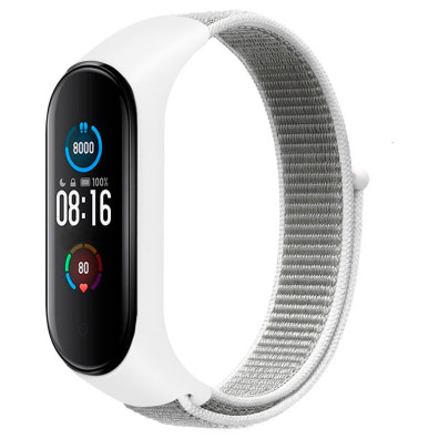 Correa de Nailon para Xiaomi Mi Smart Band 6, Mi Band 5 y Amazfit Band 5 - CROCOCASE - Blanco