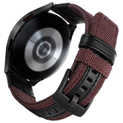 Correa Universal Nailon Ajustable Café 22mm para Smartwatch Xiaomi Amazfit Samsung Huawei Realme Ticwatch
