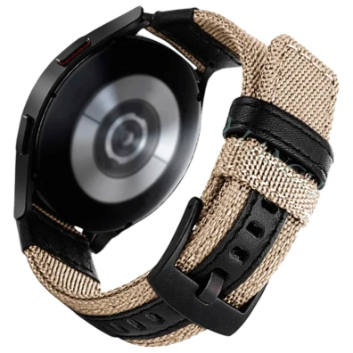 Correa Universal Nailon Ajustable 22mm Caqui para Smartwatch Xiaomi/Amazfit/Samsung/Huawei/Realme/Ticwatch