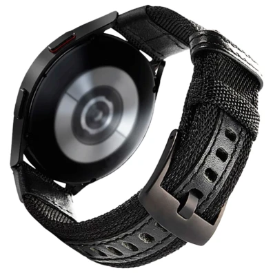 Correa Universal Negra Nailon Ajustable para Smartwatch Xiaomi/Amazfit/Samsung/Huawei/Realme/Ticwatch - Marca CROCOCASE