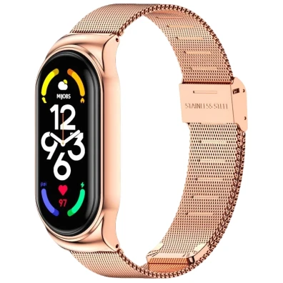 Correa Xiaomi Smart Band 7 Milanesa Clip Dorado Rosa - CROCOCASE