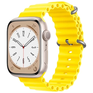 Correa Apple Watch Amarilla 42/44/45/49mm Wave - CROCOCASE