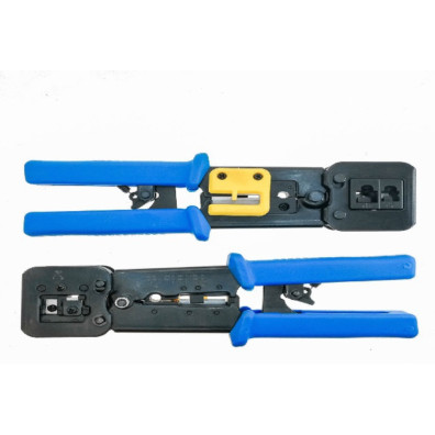 CRIMPADORA RJ45 RJ11 RJ12 PARA CONECTOR MODULAR DE PASO