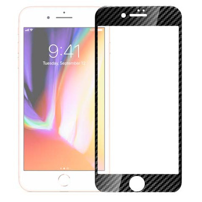 Cristal Templado Completo 3D Fibra Carbono iPhone 7 /iPhone 8/iPhone SE 2020 Negro
