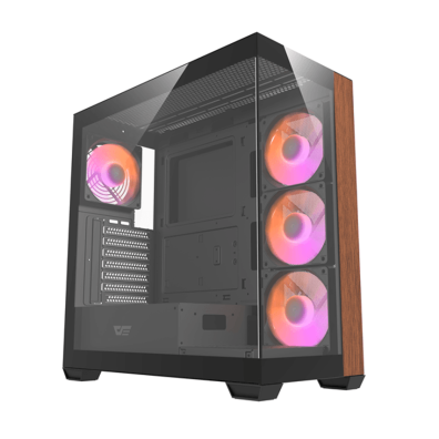 CAJA SEMITORRE ATX DS900 RGB NEGRO/MADERA DARKFLASH