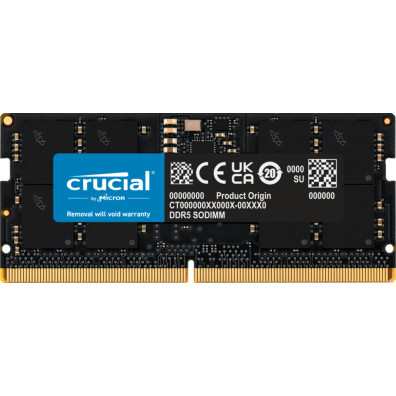 Memoria ram ddr5 16gb crucial - sodimm - 5600mhz - pc5 44800 - cl46 - 1.1v