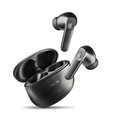 Auricular Bluetooth NGS Artica Hush Intrauditivo TWS ANC ENC 16h Micrófono Control Táctil Negro