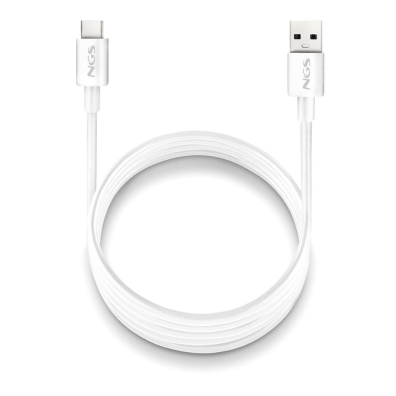 CABLE USB-C a USB-C 1M NGS ZYRO 60W-1 Blanco USB 2.0 60W