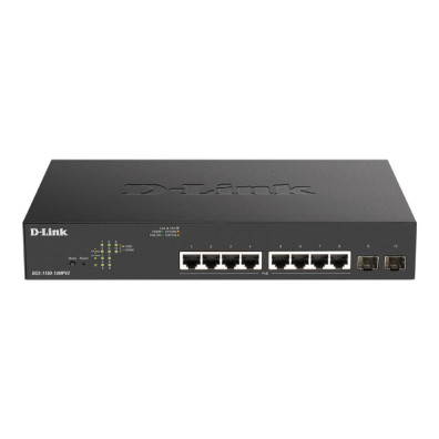 D-LINK SWITCH 8 PUERTOS Gigabit PoE+ con 2 SFP EASYSMART