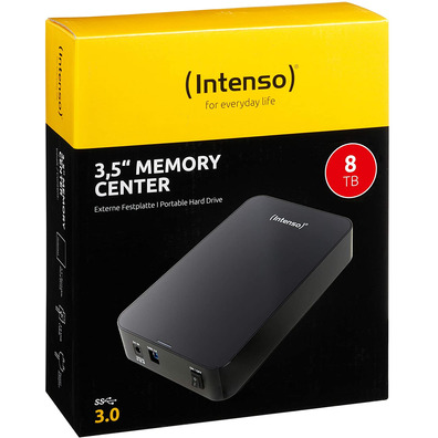 Disco duro externo 3.5'' Intenso Memory Center 8TB Negro