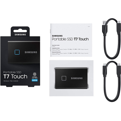 Disco duro SSD Samsung T7 Touch 500 GB Negro