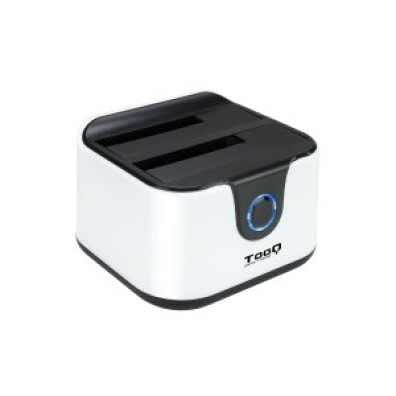 Base de Conexión Tooq TQDS-802DW SATA USB 3.1 Docking Station 2,5"/3,5" Clonación OTB Negra-Blanca