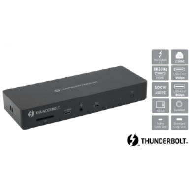 DOCKING USB-C 13 en 1 CONCEPTRONIC - HDMI Thunderbolt USB-A USB-C AUDIO RJ45 GBE PD96W