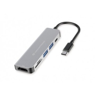 DOCKING USB-C CONCEPTRONIC DONN02 1xHDMI 1xUSB-C PD 60W 2xUSB-A 3,0 1xLECTOR SD 1xLECTOR MicroSD