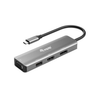 DOCKING USB-C con HDMI 4K, DISPLAYPORT 4K, VGA y USB-A 2.0