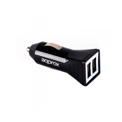 Cargador USB Dual Coche 3.1A Negro - ¡Carga Rápida!