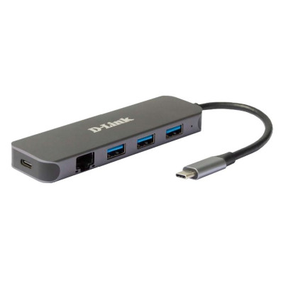 D-LINK DOCKING STATION USB-C 5 EN 1 CON ETHERNET Y SUMINISTRO ELÉCTRICO